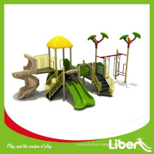 Juguetes de plástico al aire libre tipo jardín de infancia al aire libre con juego de swing y diapositivas